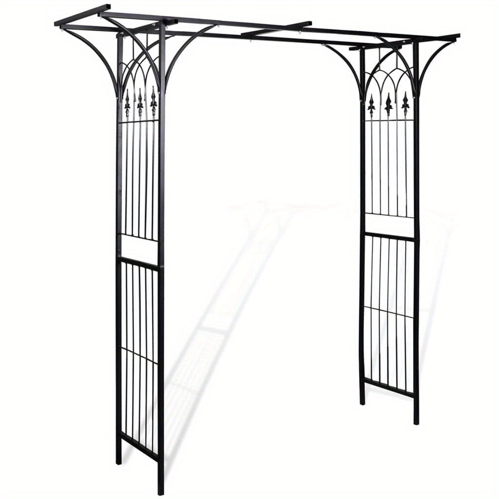 Sturdy Iron Garden Arch Pergola for Climbing Plant Support - Elegant Outdoor Decor Trellis Structure - Perfect Garden Accent 202x204 cm