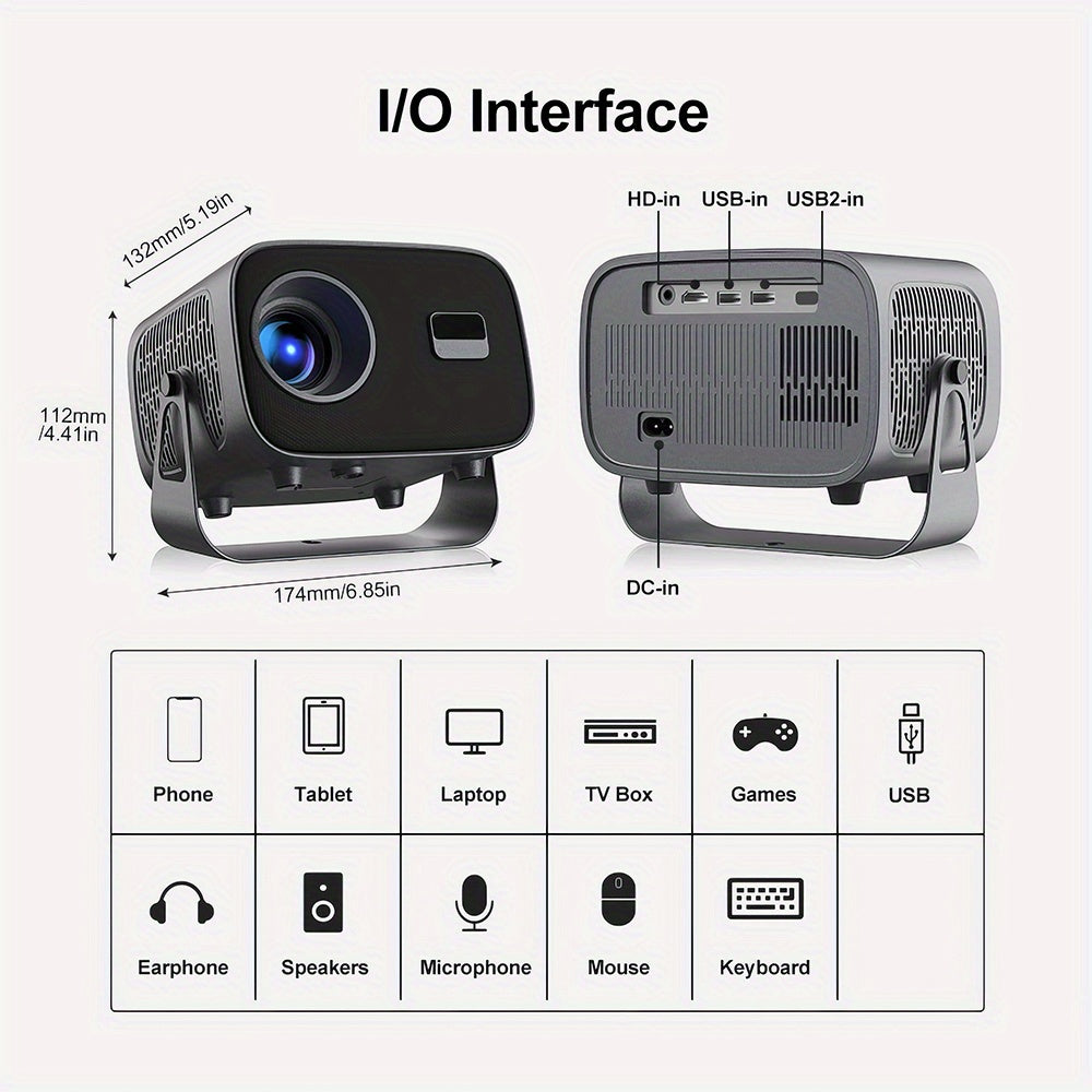 4K Smart Projector with WiFi 6 & Phone Sync