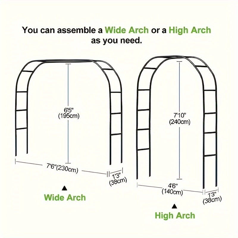 Elegant Metal Arch Flower Stand - Perfect for Weddings, Climbing Plants & Grape Vines - Outdoor Garden Trellis