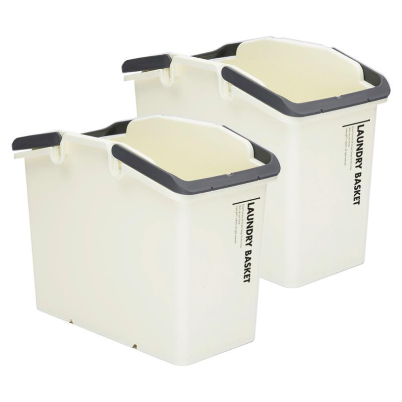 Stackable Laundry Basket Set, Includes Two Ivory Multifunctional Storage Boxes, Very Suitable for Family Organization and Multi-purpose Applications
