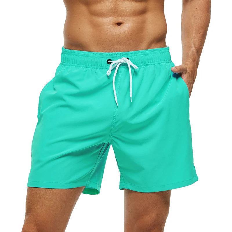 Escatch Brand 2024 Men's Stretch Swim Trunks Quick Dry Beach Shorts With Zipper Pockets and Mesh Lining