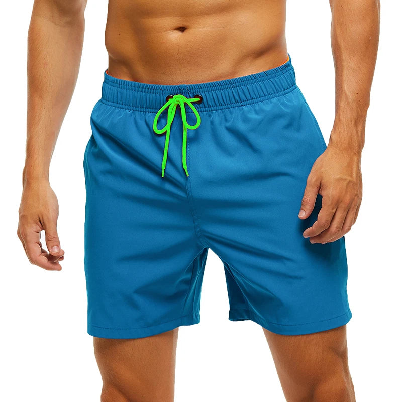 Escatch Brand 2024 Men's Stretch Swim Trunks Quick Dry Beach Shorts With Zipper Pockets and Mesh Lining