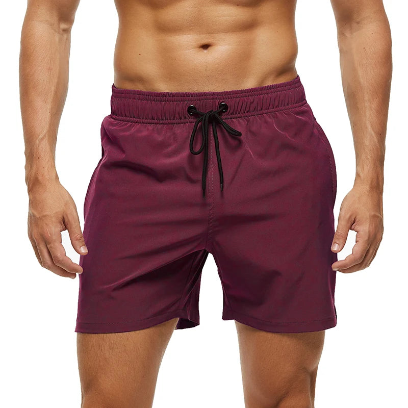 Escatch Brand 2024 Men's Stretch Swim Trunks Quick Dry Beach Shorts With Zipper Pockets and Mesh Lining