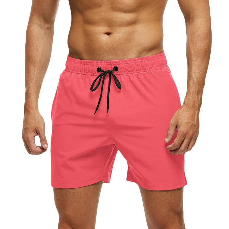 Escatch Brand 2024 Men's Stretch Swim Trunks Quick Dry Beach Shorts With Zipper Pockets and Mesh Lining