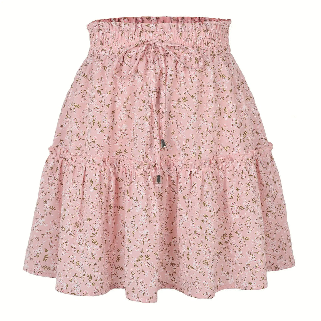 2023 Hot Sexy Ins Women's High Waist Fashion Printed Skirt Bohemian Style Small Floral A-line Female Mini Skirts Womens