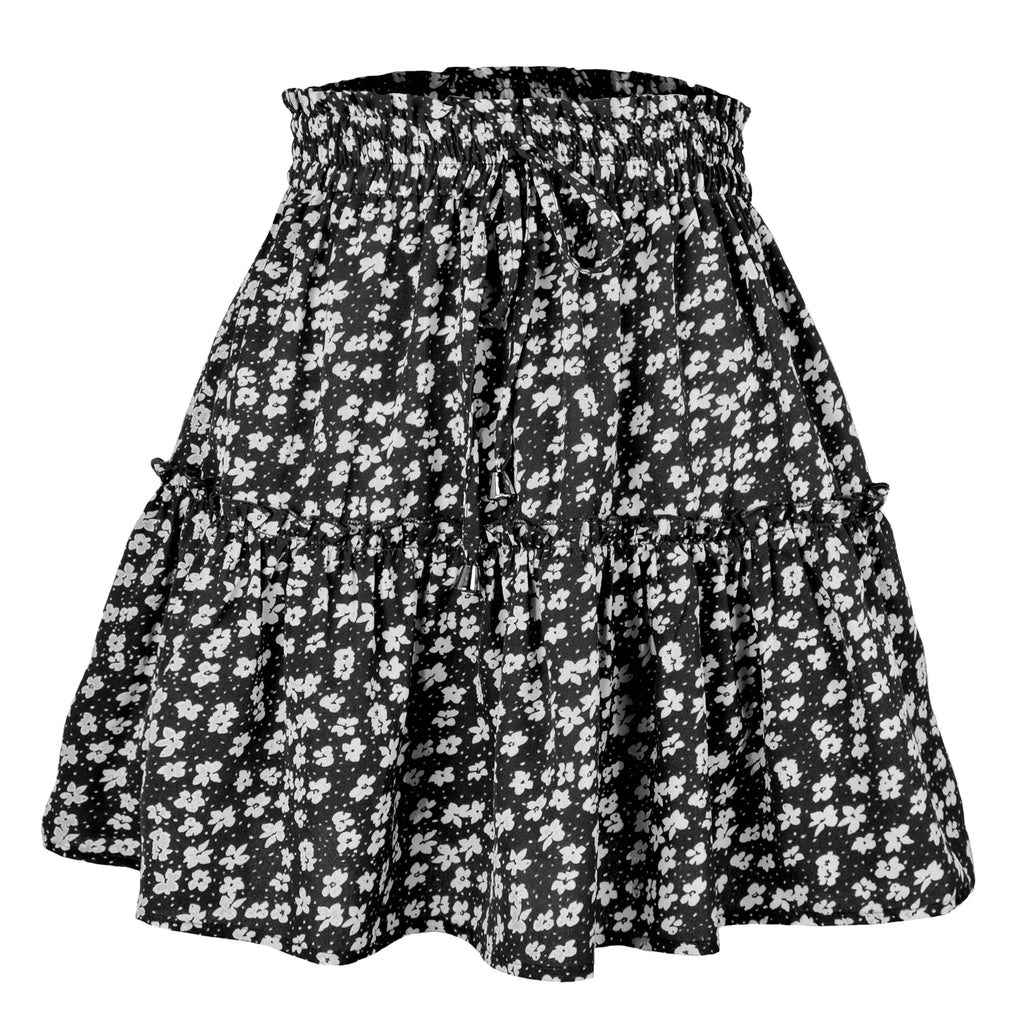 2023 Hot Sexy Ins Women's High Waist Fashion Printed Skirt Bohemian Style Small Floral A-line Female Mini Skirts Womens