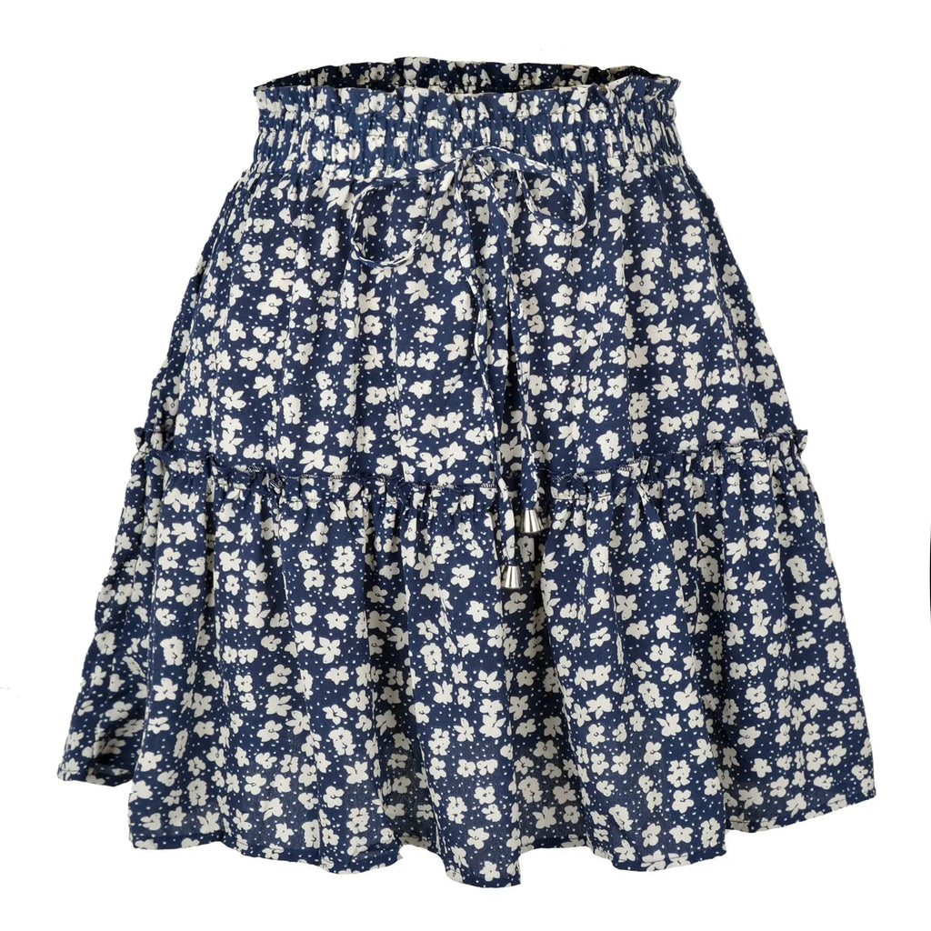 2023 Hot Sexy Ins Women's High Waist Fashion Printed Skirt Bohemian Style Small Floral A-line Female Mini Skirts Womens