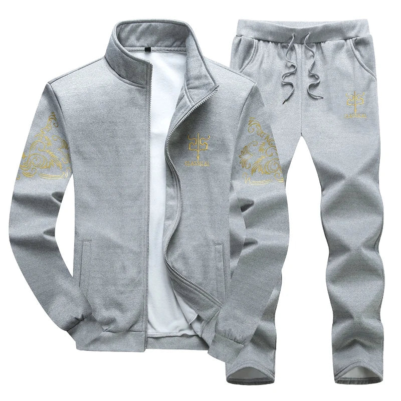 Men Set Large Size 6XL 7XL 8XL 9XL Fashion 2024 Homme Suit Sweatshirt Sweatpants Men's Set Male Tracksuit Jacket