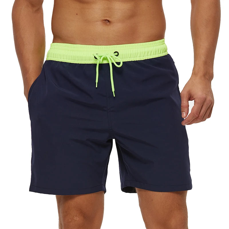 Escatch Brand 2024 Men's Stretch Swim Trunks Quick Dry Beach Shorts With Zipper Pockets and Mesh Lining