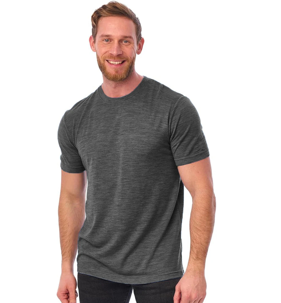 100% Merino Wool T-Shirt Men Short Sleeve Merino Shirts Sport Lightweight Base Layer Hiking Tshirt Soft Breathable Undershirt