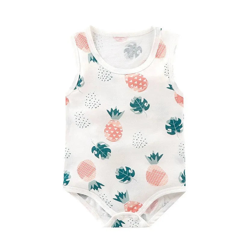 Summer Baby Bodysuit Kids Sleeveless Casual One-Pieces Newborn Boy Girl Cartoon Animal Romper Toddler Jumpsuit Clothes 0-2 Years