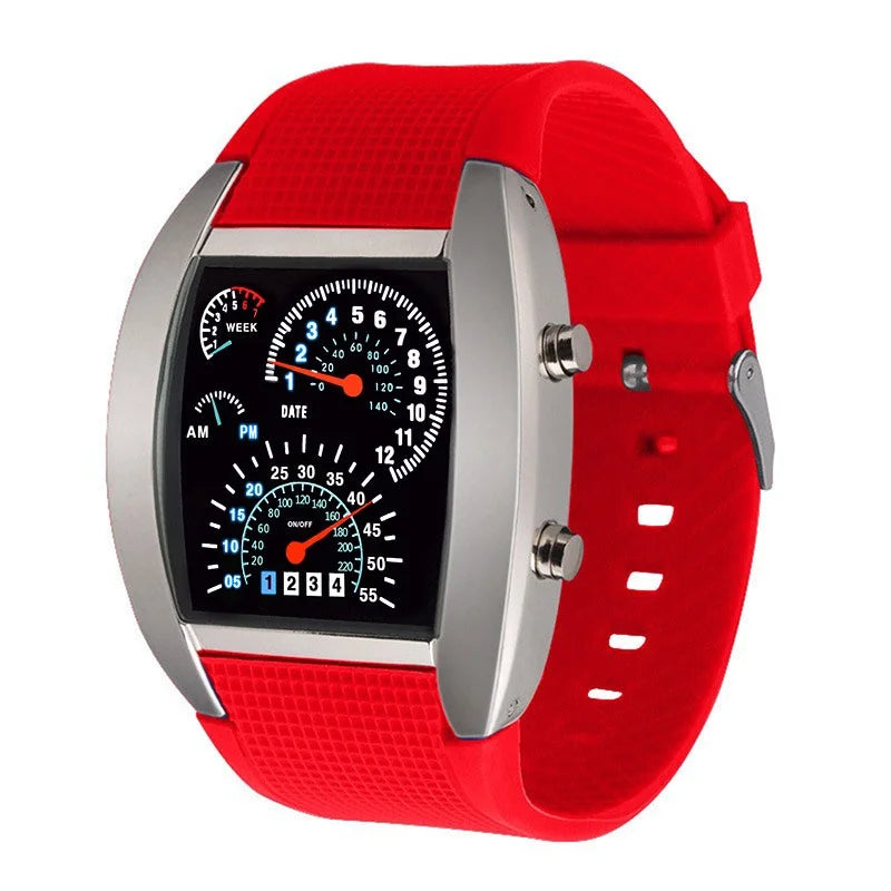 Racing dashboard electronic watch fashion sports aviation LED electronic watch men and women students personalised watch