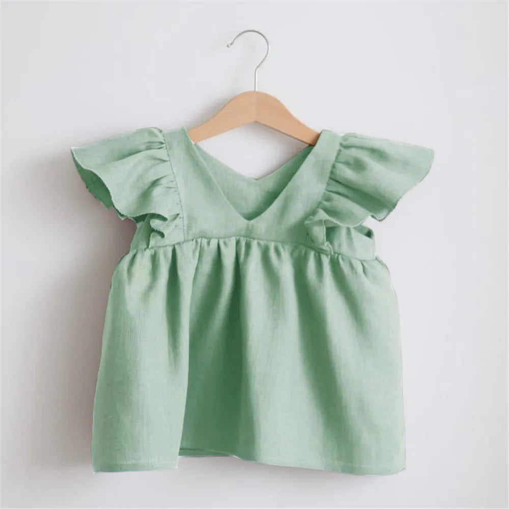 Baby Dresses Linen Cotton Summer Girls Clothes Princess Dress 1st Birthday Party For 0-3Years Girl Infant Toddler Girls Clothing