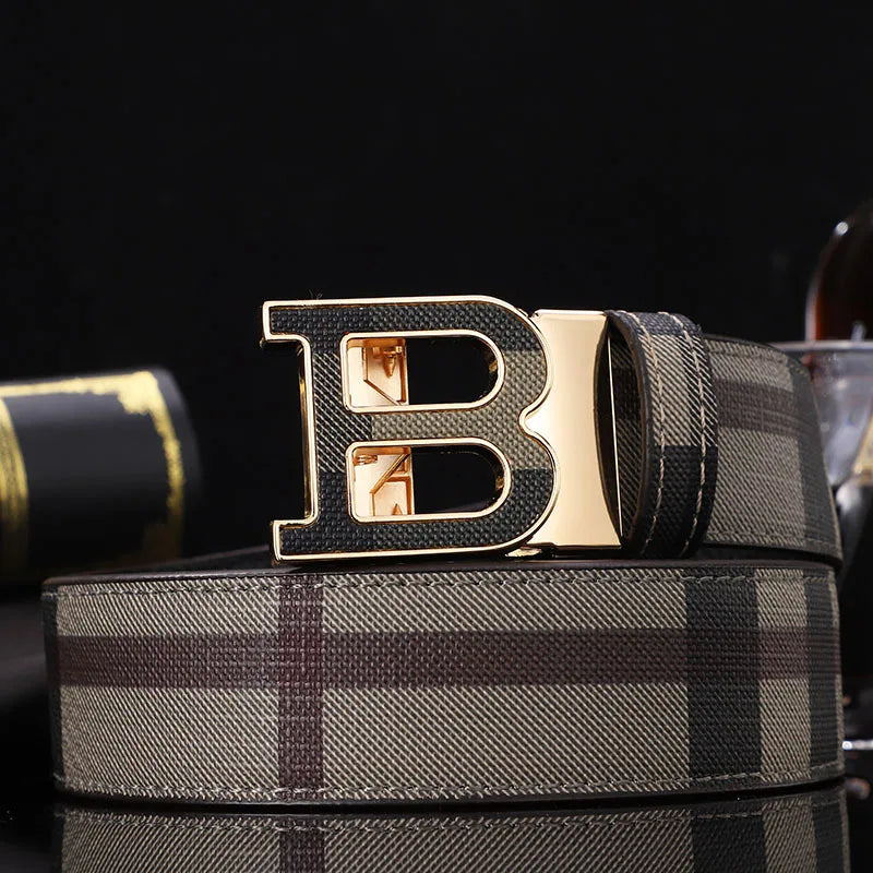 High Quality Genuine Leather Belt Men Luxury Brand Designer fashion Canvas Belts for Men Strap Male Metal Automatic Buckle Belt