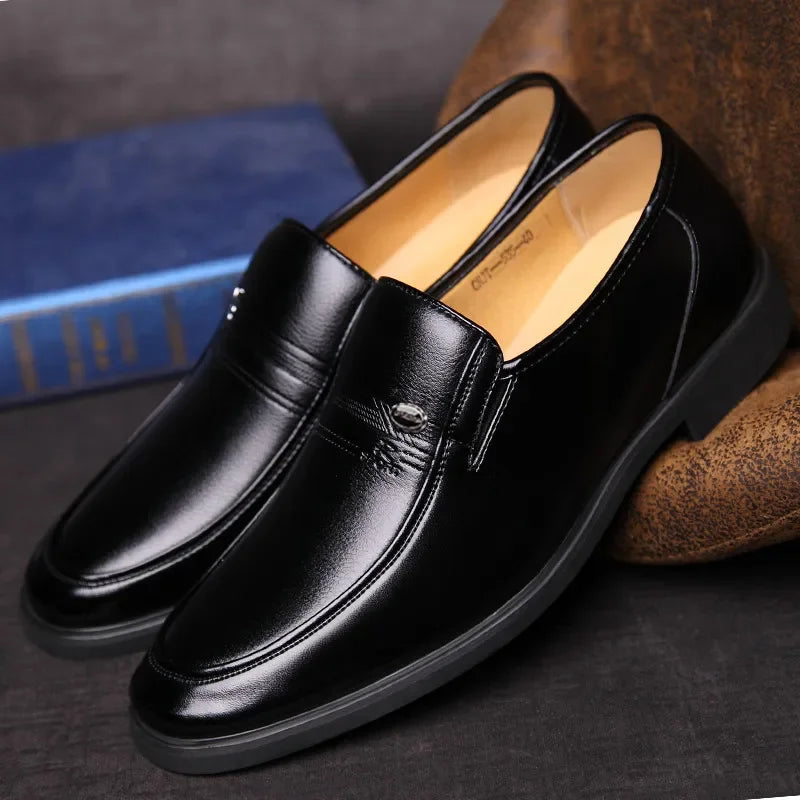 Leather Men Formal Shoes Luxury Brand 2023 Men's Loafers Dress Moccasins Breathable Slip on Black Driving Shoes Plus Size 38-44