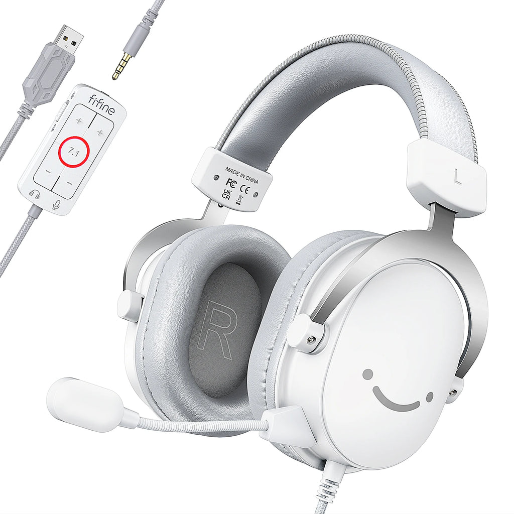 FIFINE H9W Gaming Headset, 7.1 Surround Sound with Mic