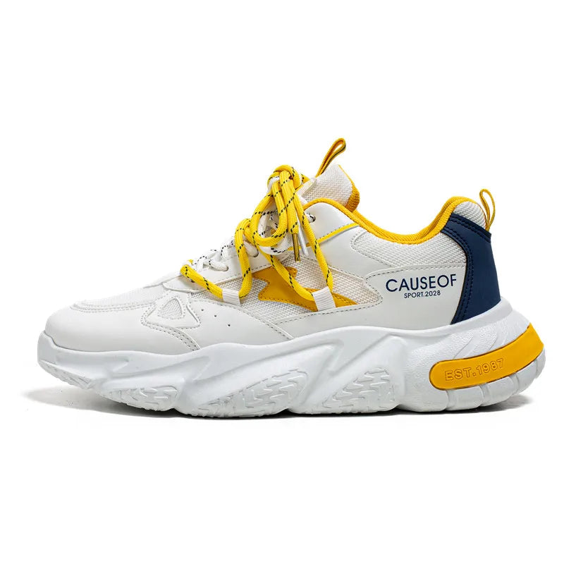 Fashion Men Sneakers Breathable Chunky Sneakers Men Casual Shoes Height Increasing Dad Shoes Thick Sole Male Trendy