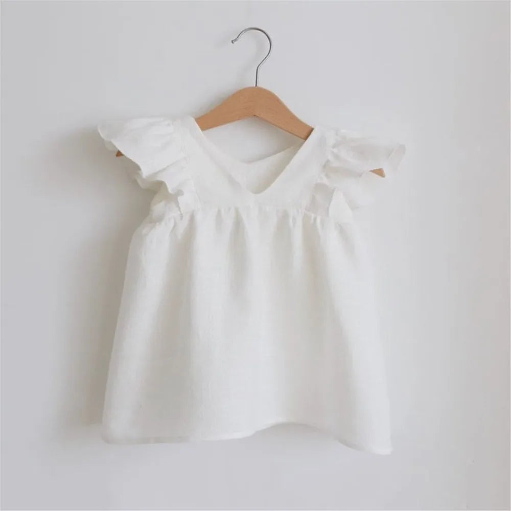 Baby Dresses Linen Cotton Summer Girls Clothes Princess Dress 1st Birthday Party For 0-3Years Girl Infant Toddler Girls Clothing
