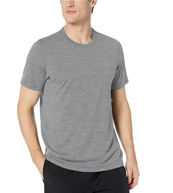 100% Merino Wool T Shirt Men Merino Wool T Shirt Base Layer Merino Wool Shirt Soft Wicking Breathable Anti-Odor No-itch USA Size