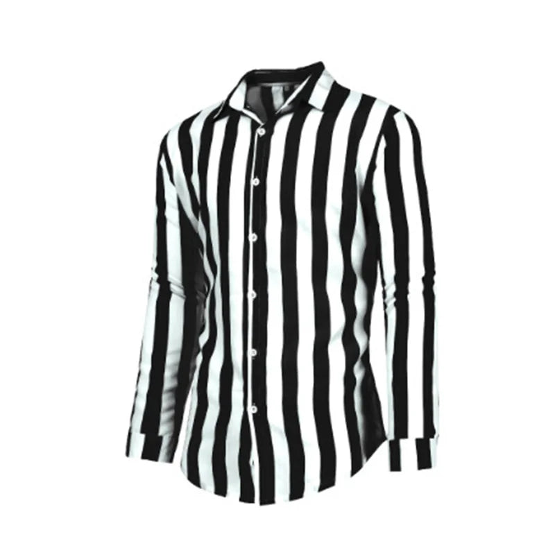 2024 Summer New Men's Stripe Linen Casual Shirt Cardigan Long Sleeve Thin And Breathable Shirts