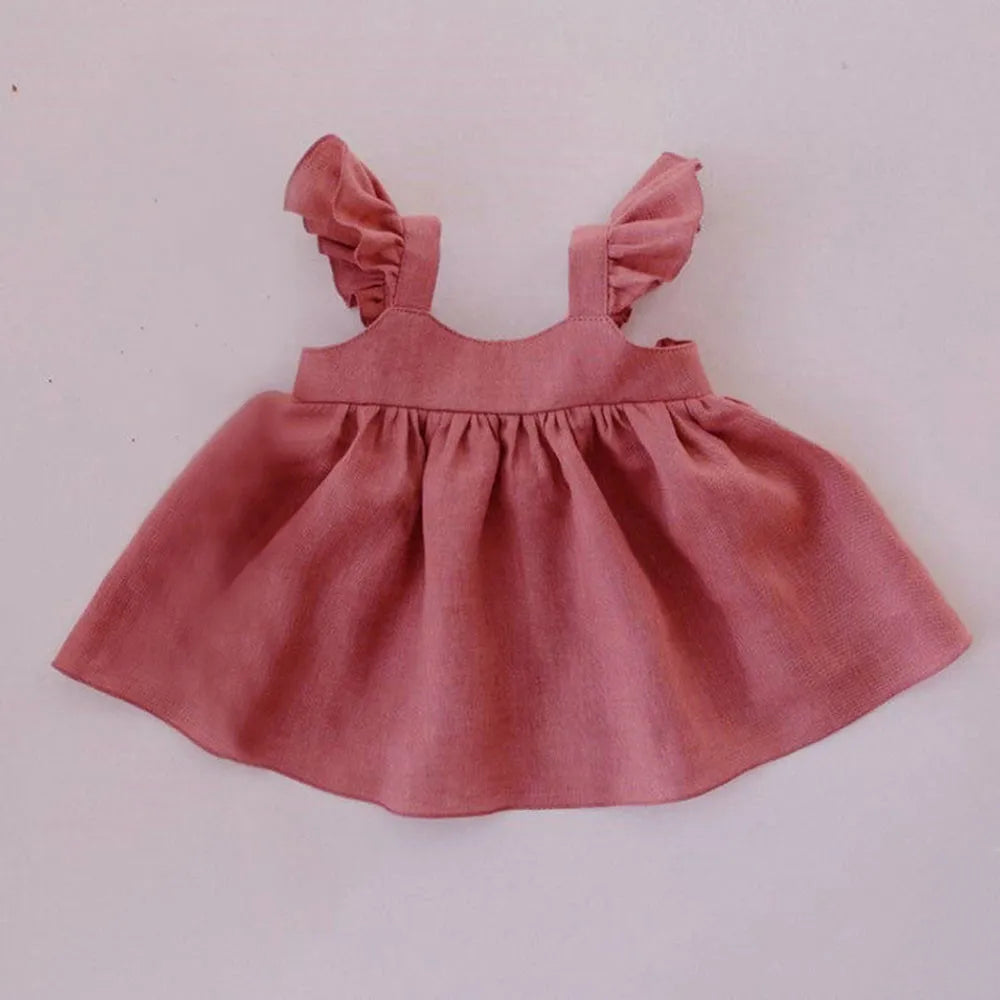 Baby Dresses Linen Cotton Summer Girls Clothes Princess Dress 1st Birthday Party For 0-3Years Girl Infant Toddler Girls Clothing
