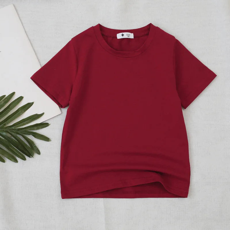 2-7T Toddler Kid Baby Boys Girls Clothes Summer Top Short Sleeve Cotton T Shirt Loose Infant Basic Tee Childrens Tshirt Outfits