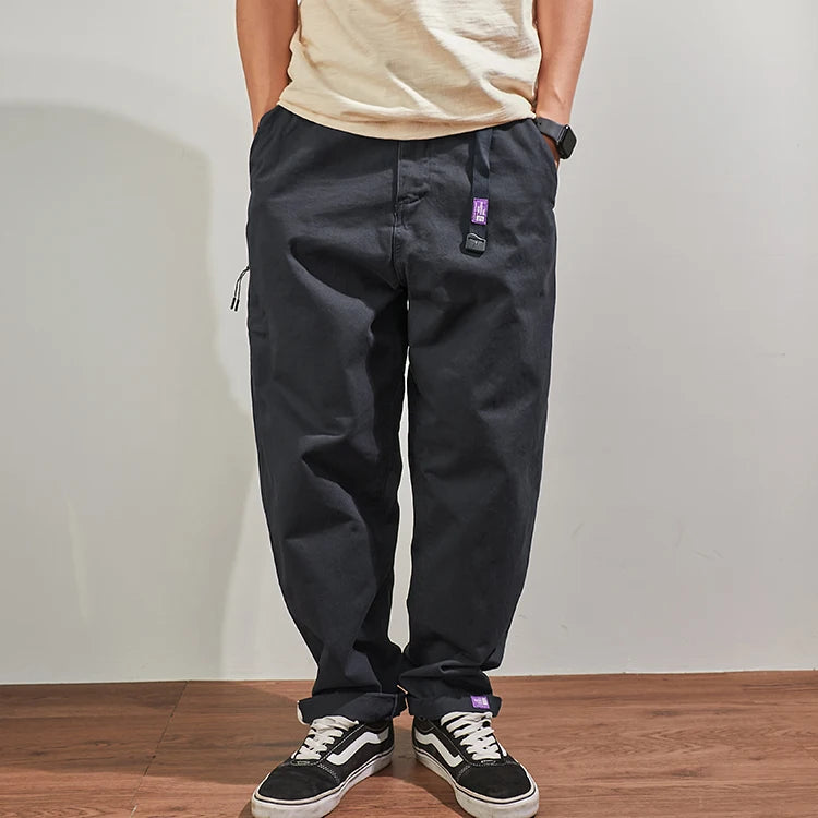 Baggy tapered casual pants cotton autumn and winter weight trousers men's overalls