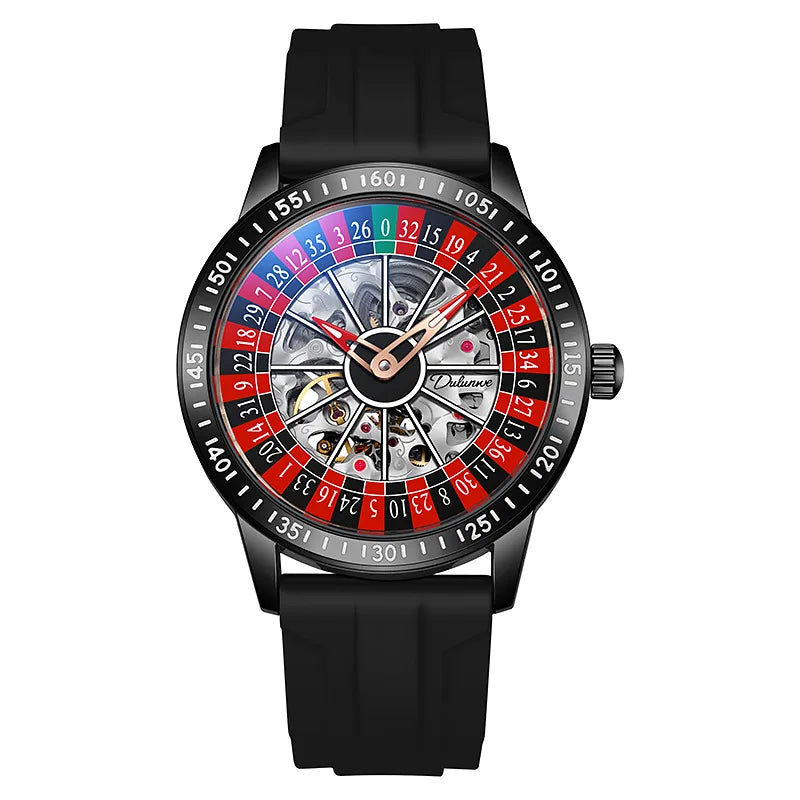 Men's Automatic Watch with Rotating Roulette Dial