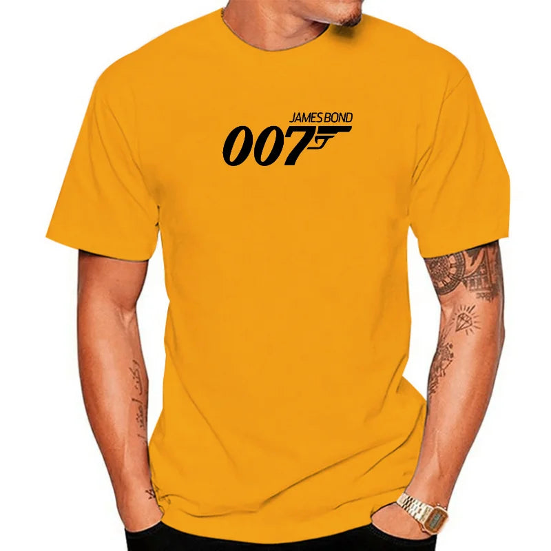 Film Bond 007 New T Shirts Mens Fashion Premium Cotton Clothing Shirt Christmas Day Camisas Hombre Tshirts O Neck