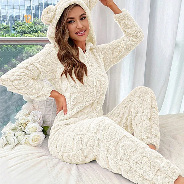 Plush Coral Fleece Cartoon Onesie Pyjamas