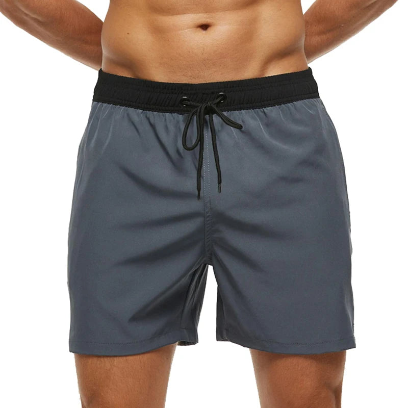 Escatch Brand 2024 Men's Stretch Swim Trunks Quick Dry Beach Shorts With Zipper Pockets and Mesh Lining