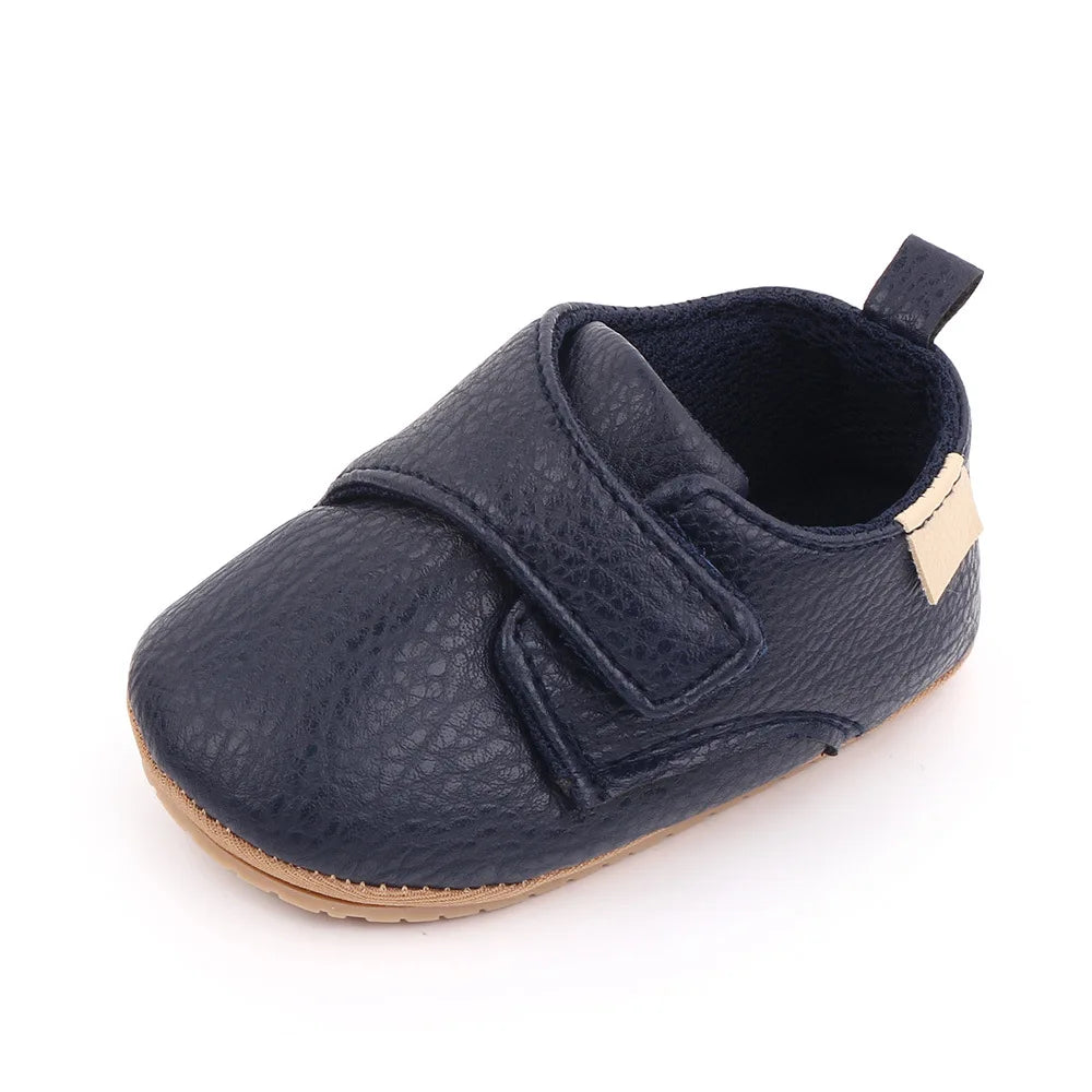 Meckior Newborn Baby Shoes Baby Boy Girl Shoes Classic Leather Rubber Sole Anti-slip Toddler First Walkers Infant Girl Shoes