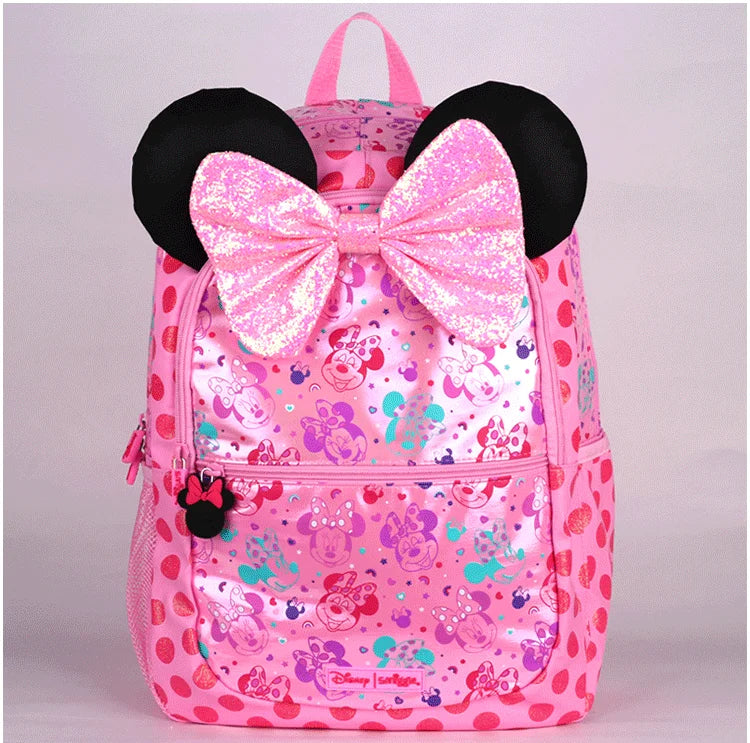 Disney Smiggle Minnie Bag Pink Shape Backpack Primary School Children's Shoulder Bag Stationery Set Water Cup Set