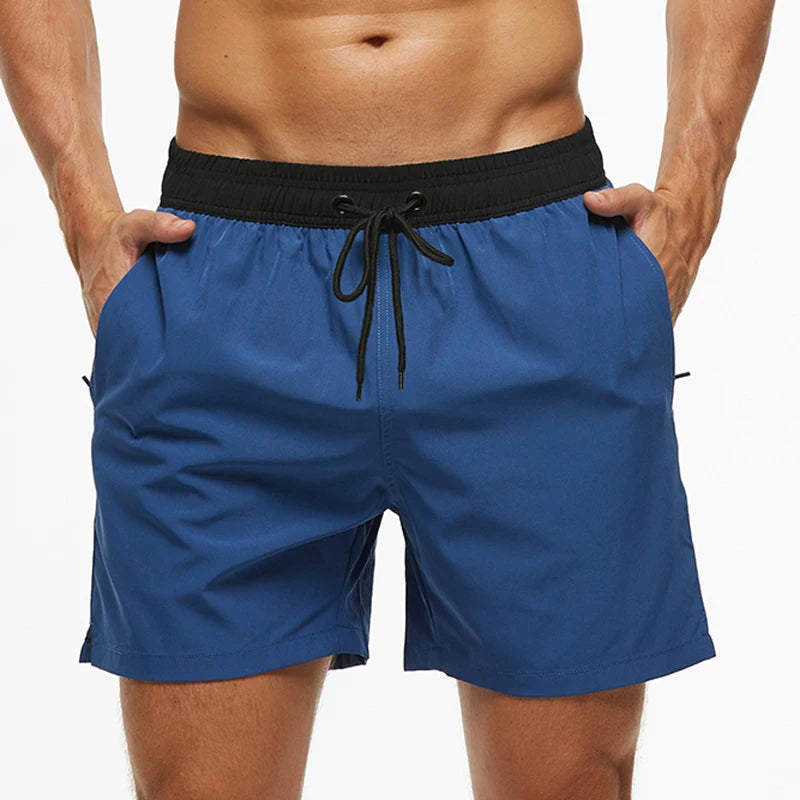 Escatch Brand 2024 Men's Stretch Swim Trunks Quick Dry Beach Shorts With Zipper Pockets and Mesh Lining