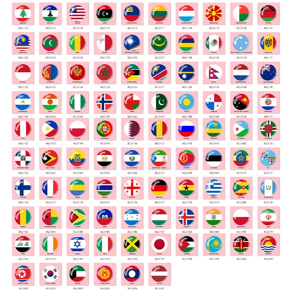 192 PCS National Flags of The World Refrigerator Magnets Souvenir Fridge Magnet Home Decor Stickers