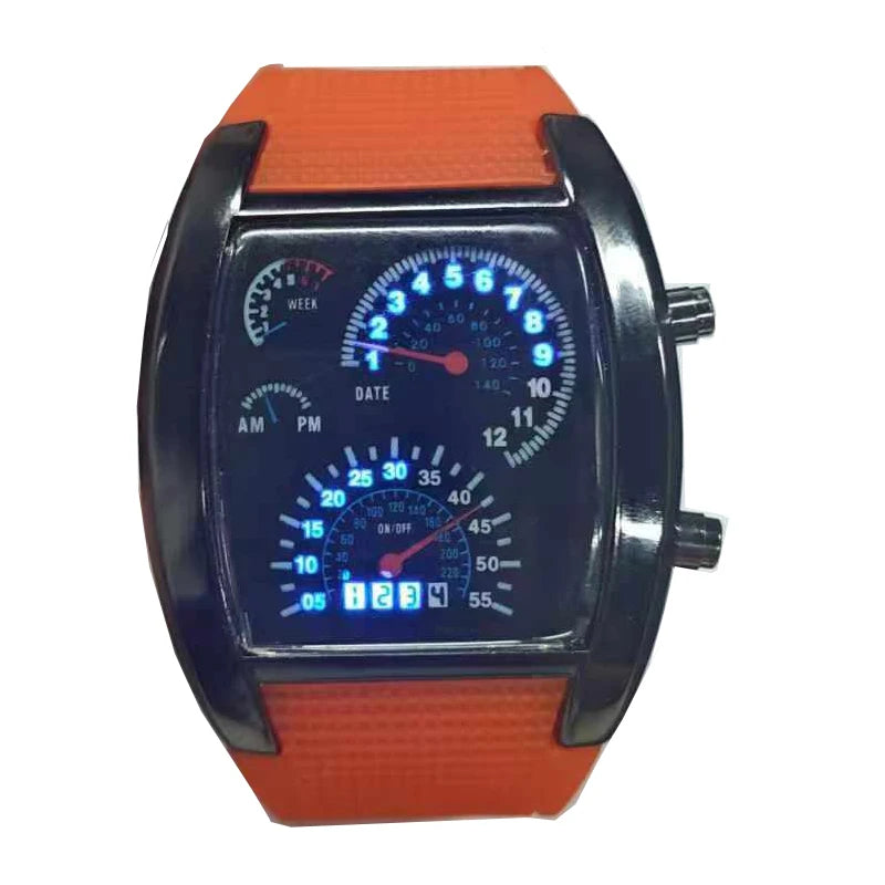 Racing dashboard electronic watch fashion sports aviation LED electronic watch men and women students personalised watch
