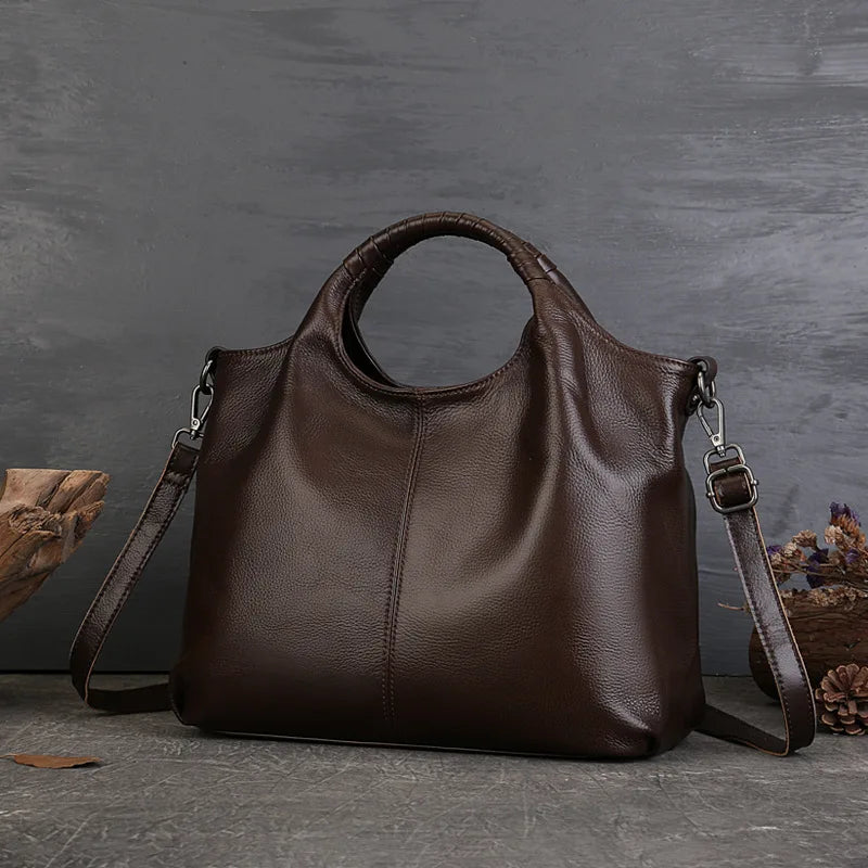 2025 Vintage high quality Leather Tote Bags Women Top handle Bags designer Commuter shoulder crossbody bag Large