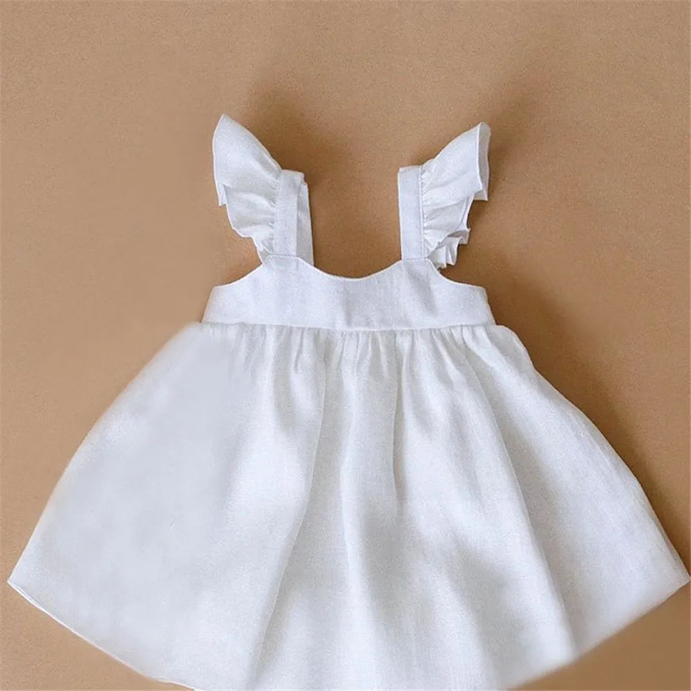 Baby Dresses Linen Cotton Summer Girls Clothes Princess Dress 1st Birthday Party For 0-3Years Girl Infant Toddler Girls Clothing