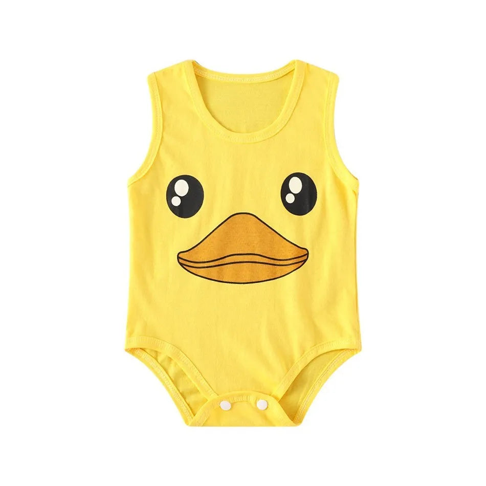 Summer Baby Bodysuit Kids Sleeveless Casual One-Pieces Newborn Boy Girl Cartoon Animal Romper Toddler Jumpsuit Clothes 0-2 Years
