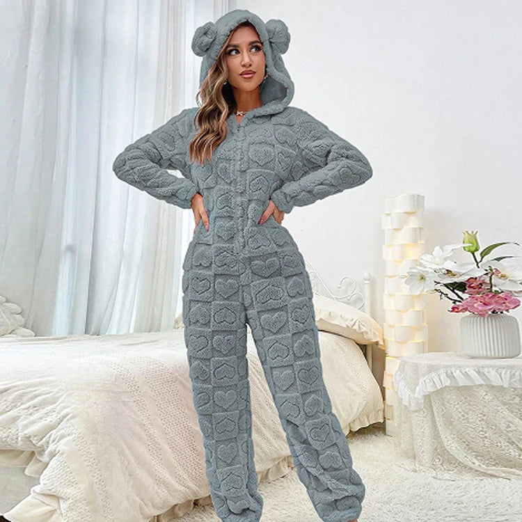 Plush Coral Fleece Cartoon Onesie Pyjamas