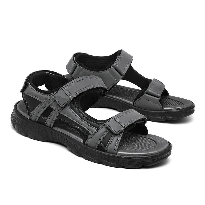 Mens Sports Sandals Outdoor Hiking Waterproof Beach Sports Mens Sandals Summer Open Toe Adjustable Laces