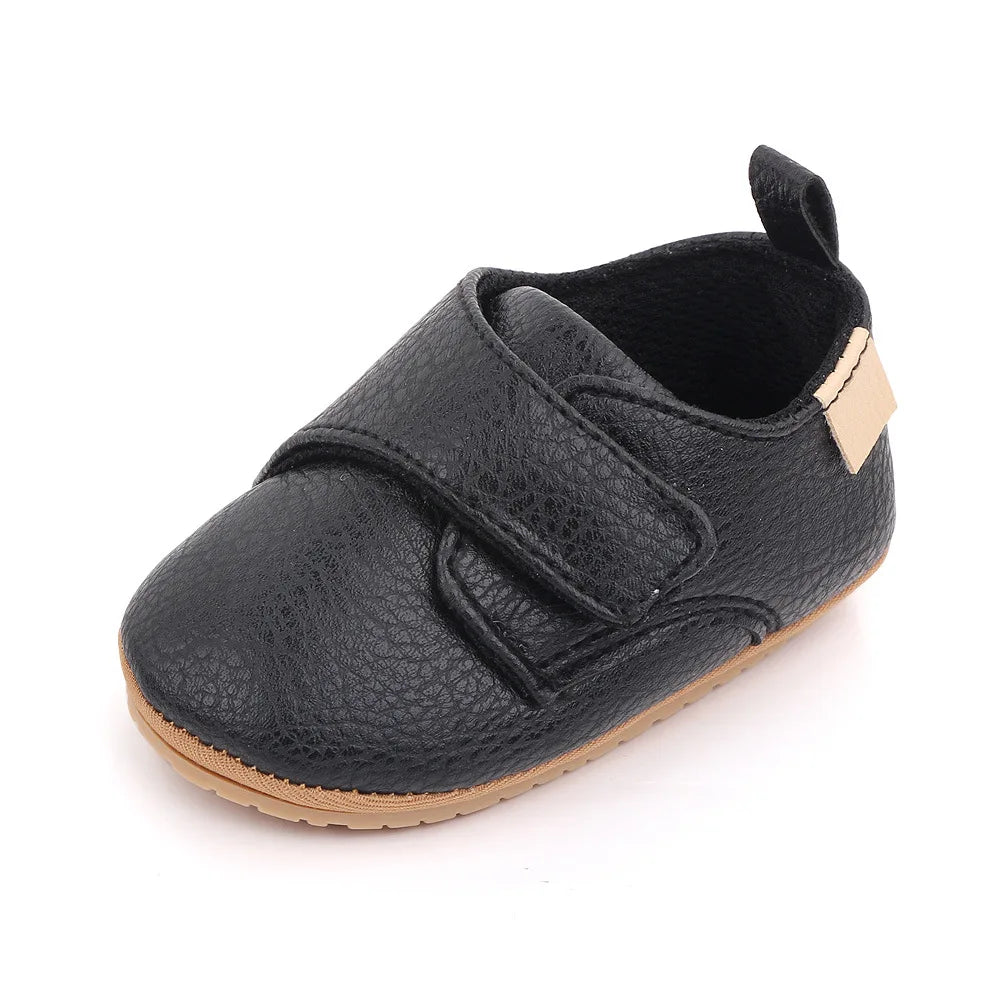 Meckior Newborn Baby Shoes Baby Boy Girl Shoes Classic Leather Rubber Sole Anti-slip Toddler First Walkers Infant Girl Shoes