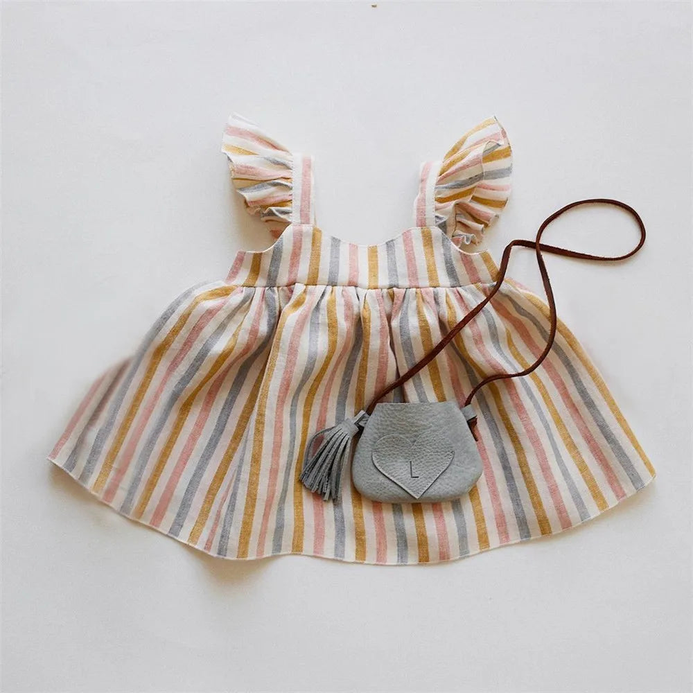 Baby Dresses Linen Cotton Summer Girls Clothes Princess Dress 1st Birthday Party For 0-3Years Girl Infant Toddler Girls Clothing