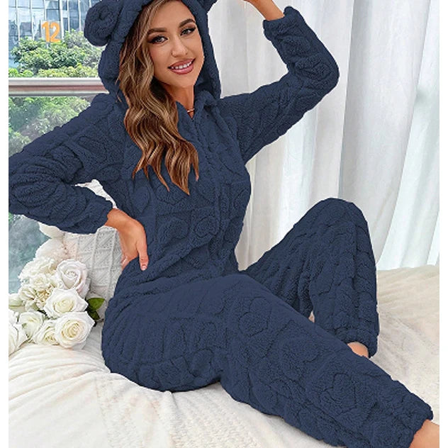 Plush Coral Fleece Cartoon Onesie Pyjamas
