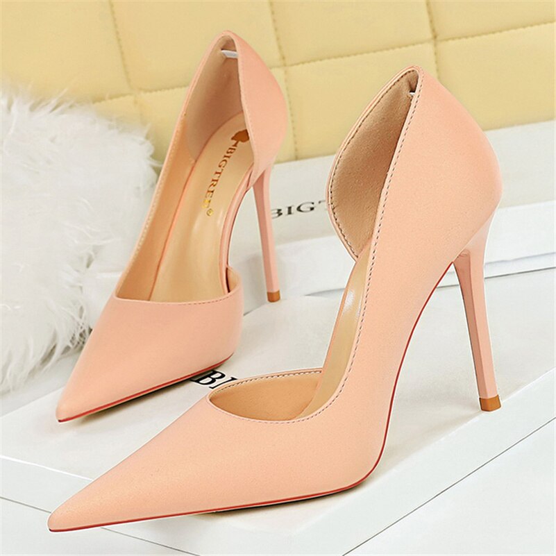 10 Colors Women 10.5cm High Heels Blue Pumps Lady Wedding Evening Party Purple Peach Heels Silk Satin Nightclub Prom Dress Shoes