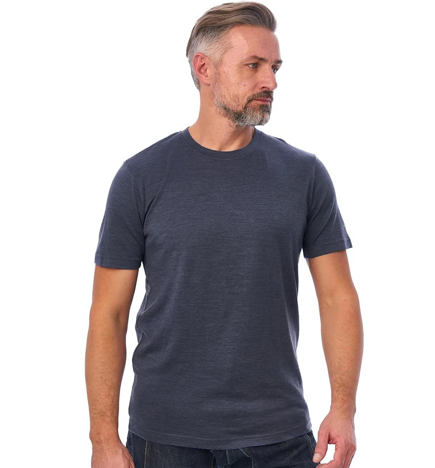 100% Merino Wool T-Shirt Men Short Sleeve Merino Shirts Sport Lightweight Base Layer Hiking Tshirt Soft Breathable Undershirt