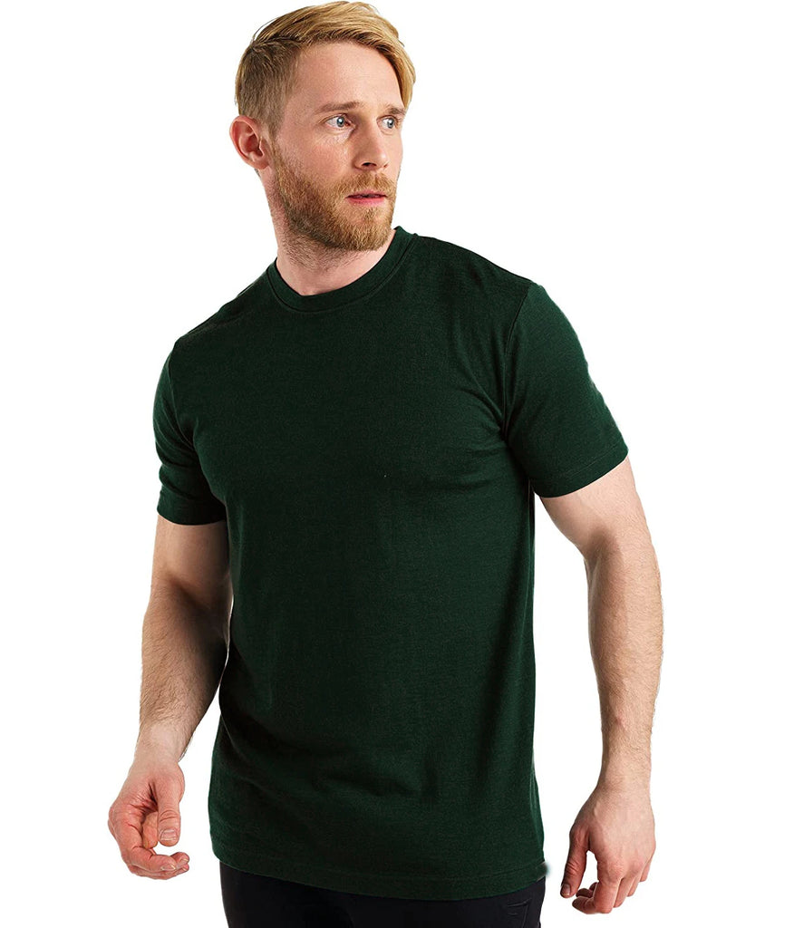 100% Merino Wool T Shirt Men Merino Wool T Shirt Base Layer Merino Wool Shirt Soft Wicking Breathable Anti-Odor No-itch USA Size