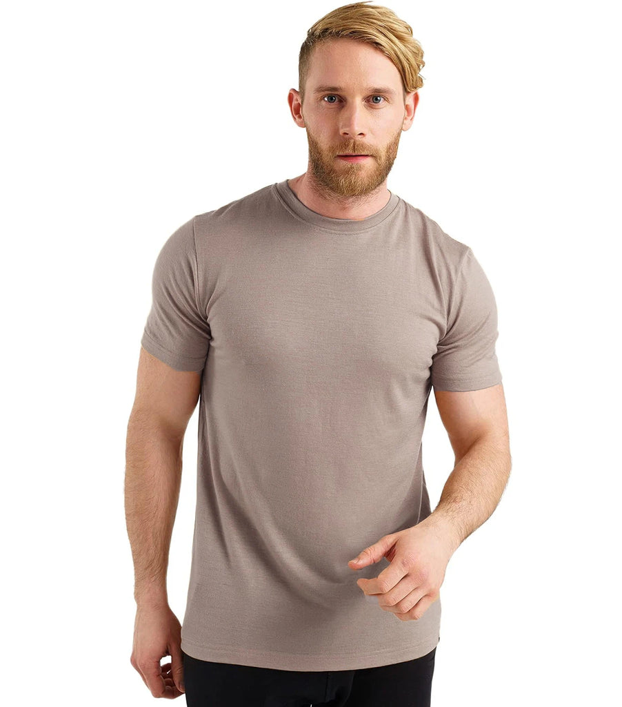 100% Merino Wool T-Shirt Men Short Sleeve Merino Shirts Sport Lightweight Base Layer Hiking Tshirt Soft Breathable Undershirt