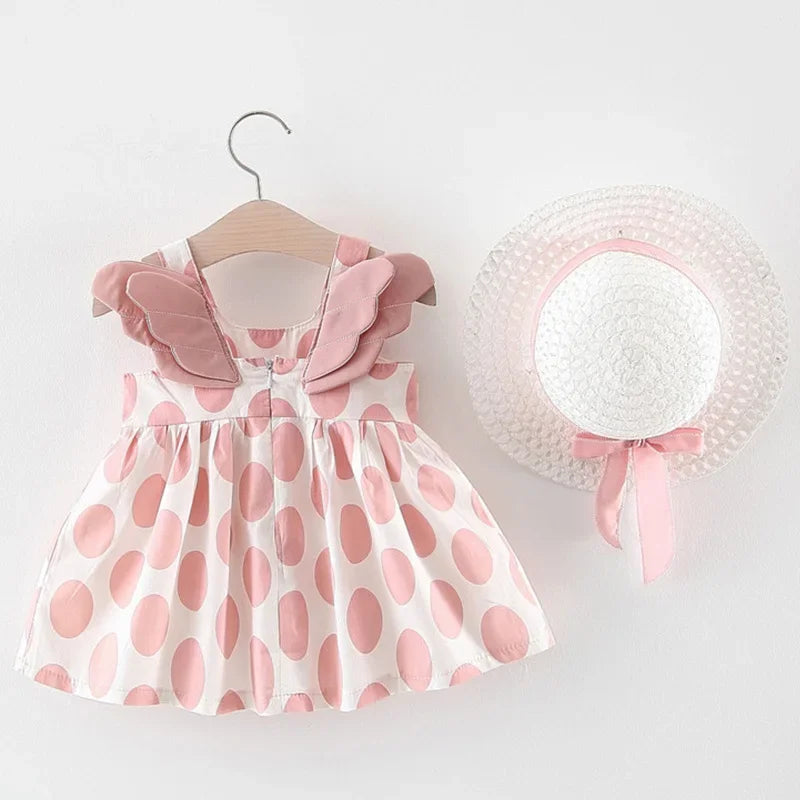 2024 Girls Cute Summer Sleeveless Dress Girl 2Pieces Sets Short Pants+Dress Set Stripe Patten for Baby 6-24M