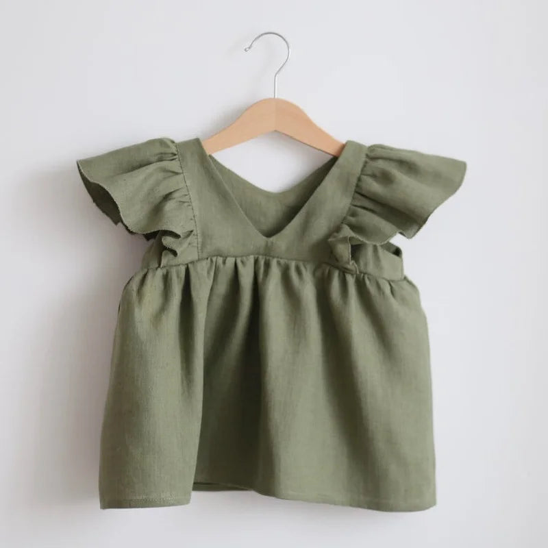 Baby Dresses Linen Cotton Summer Girls Clothes Princess Dress 1st Birthday Party For 0-3Years Girl Infant Toddler Girls Clothing